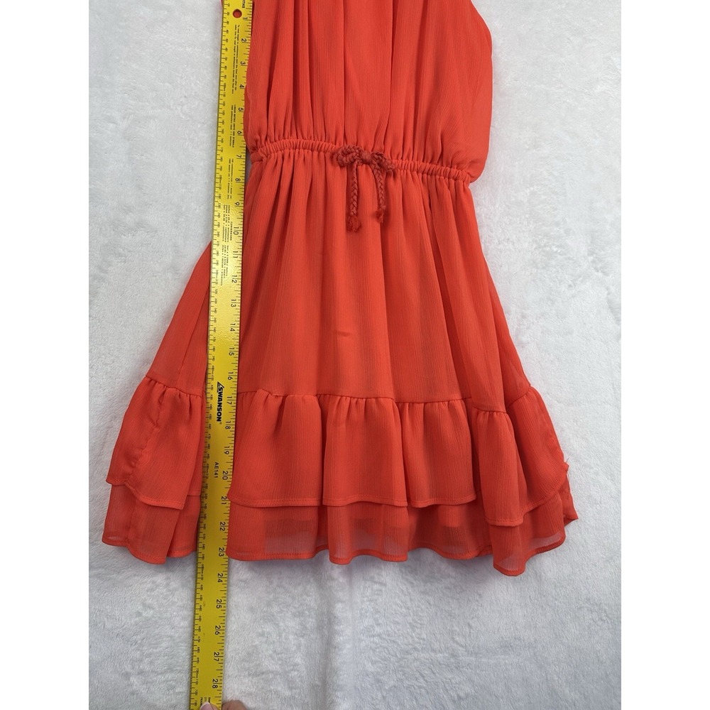 Ella Moss Womens Halter Mini Ruffle Tiered Dress Orange Size‎ XS  Girls 12 - Picture 7 of 12